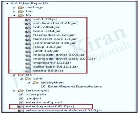 extent reports jar file
