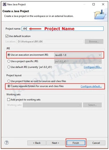 steps to create new project in eclipse