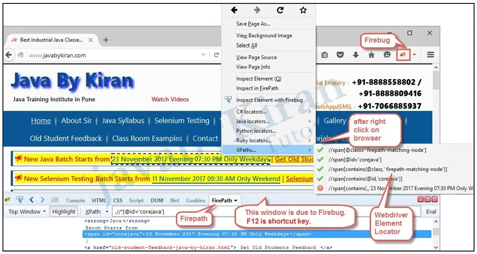 guide to add add-ons of firebug, firepath and webdriver element locator in the firefox