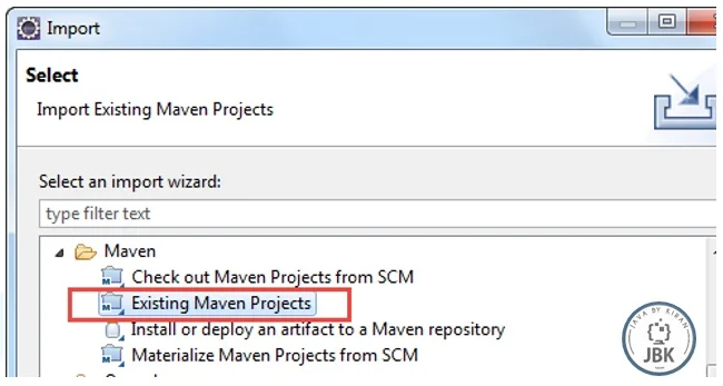 import existing maven project in eclipse